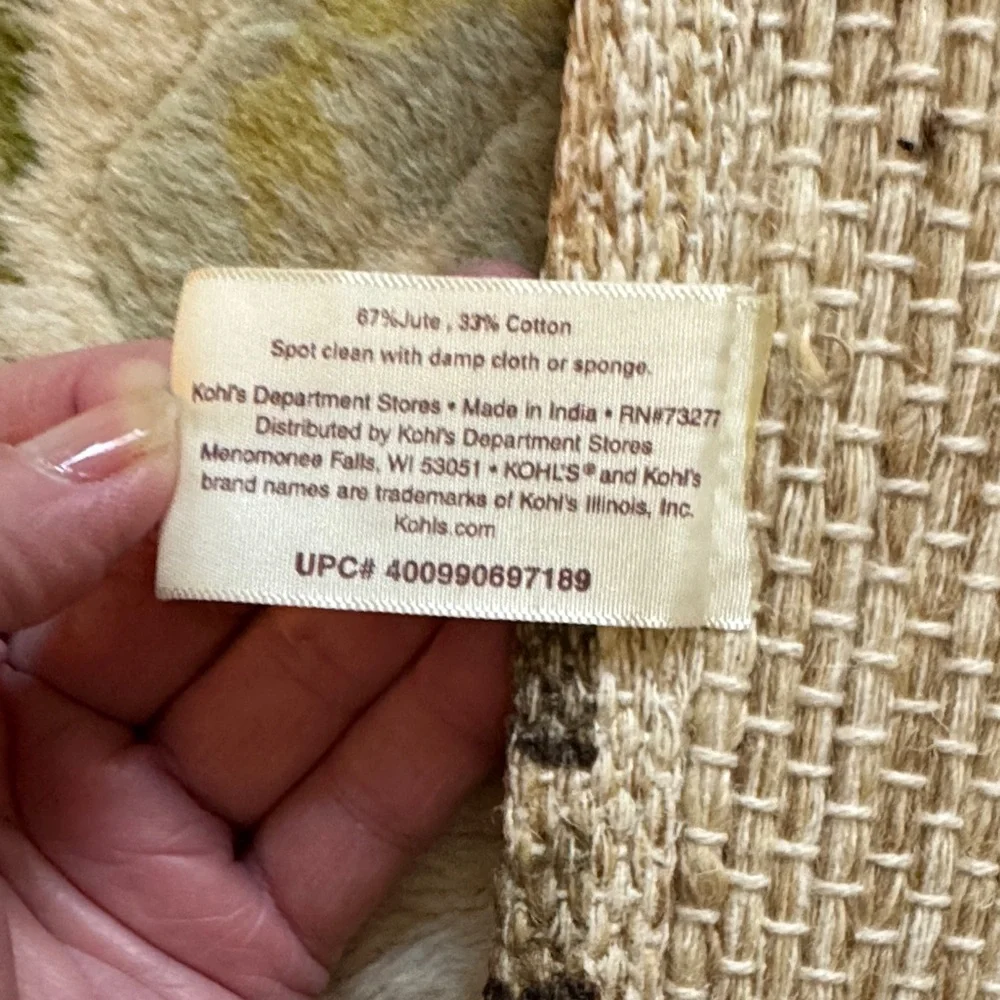 Sonoma Jute Accent Rug with Cream and Brown Tones NWT 234